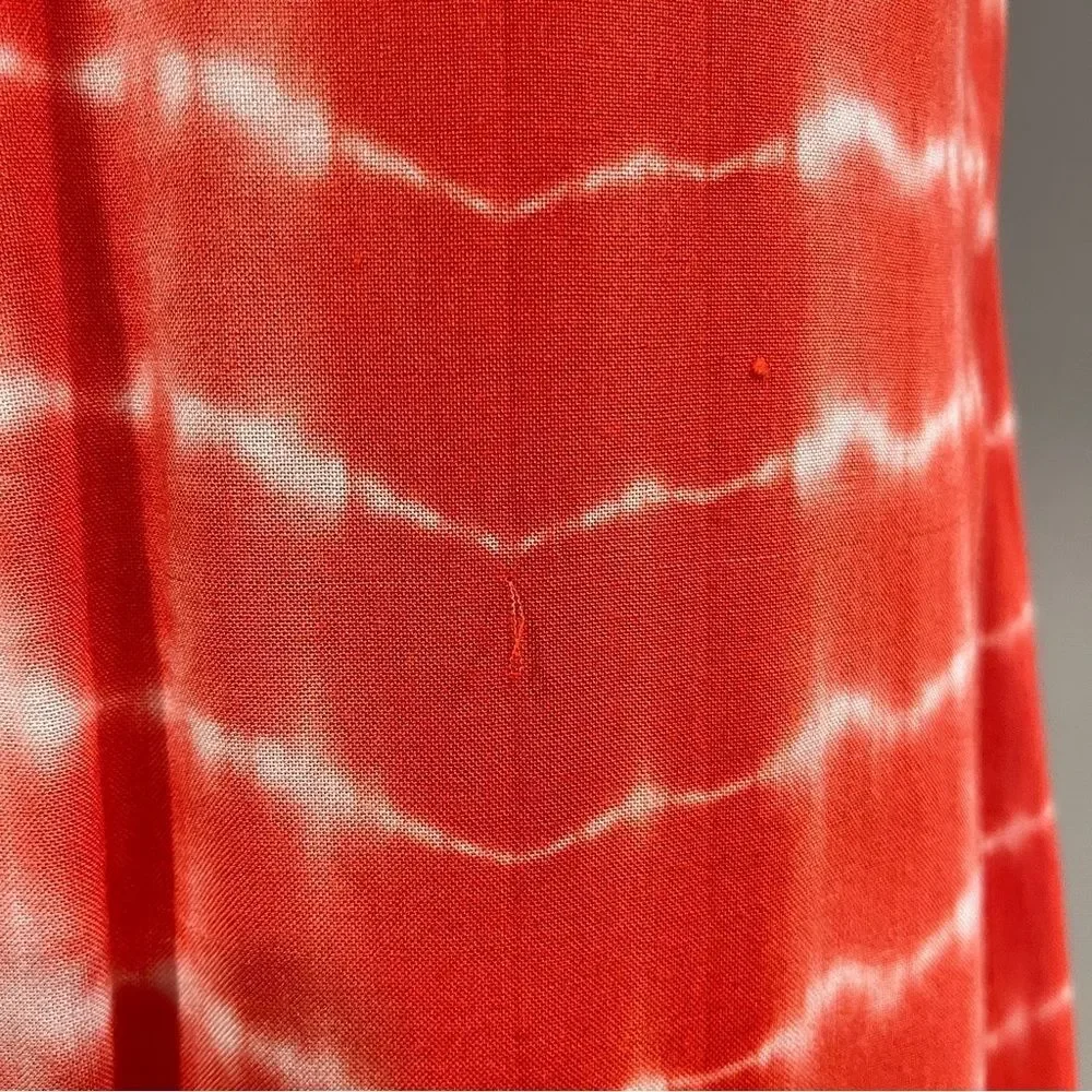Umgee Asymmetrical Red and White Tie-Dye‎ sleeveless Dress small small